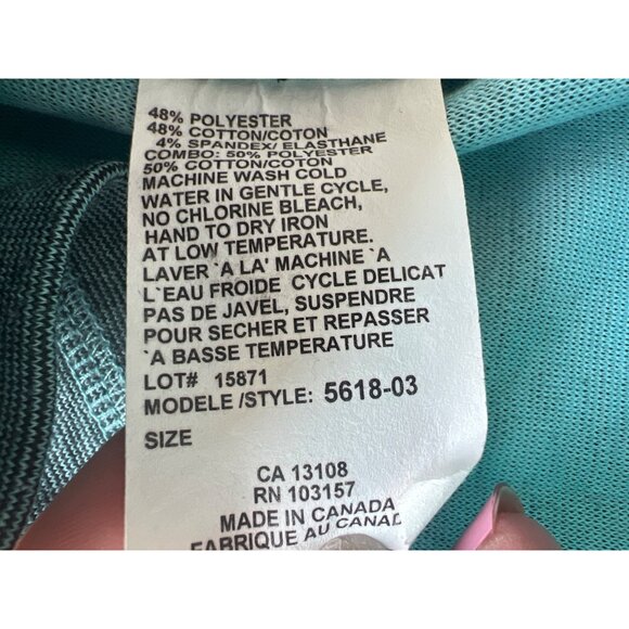 Cafe Au Lait Full Zip Jacket Womens Medium Seafoam Green Polyester Blend Active - Picture 6 of 7